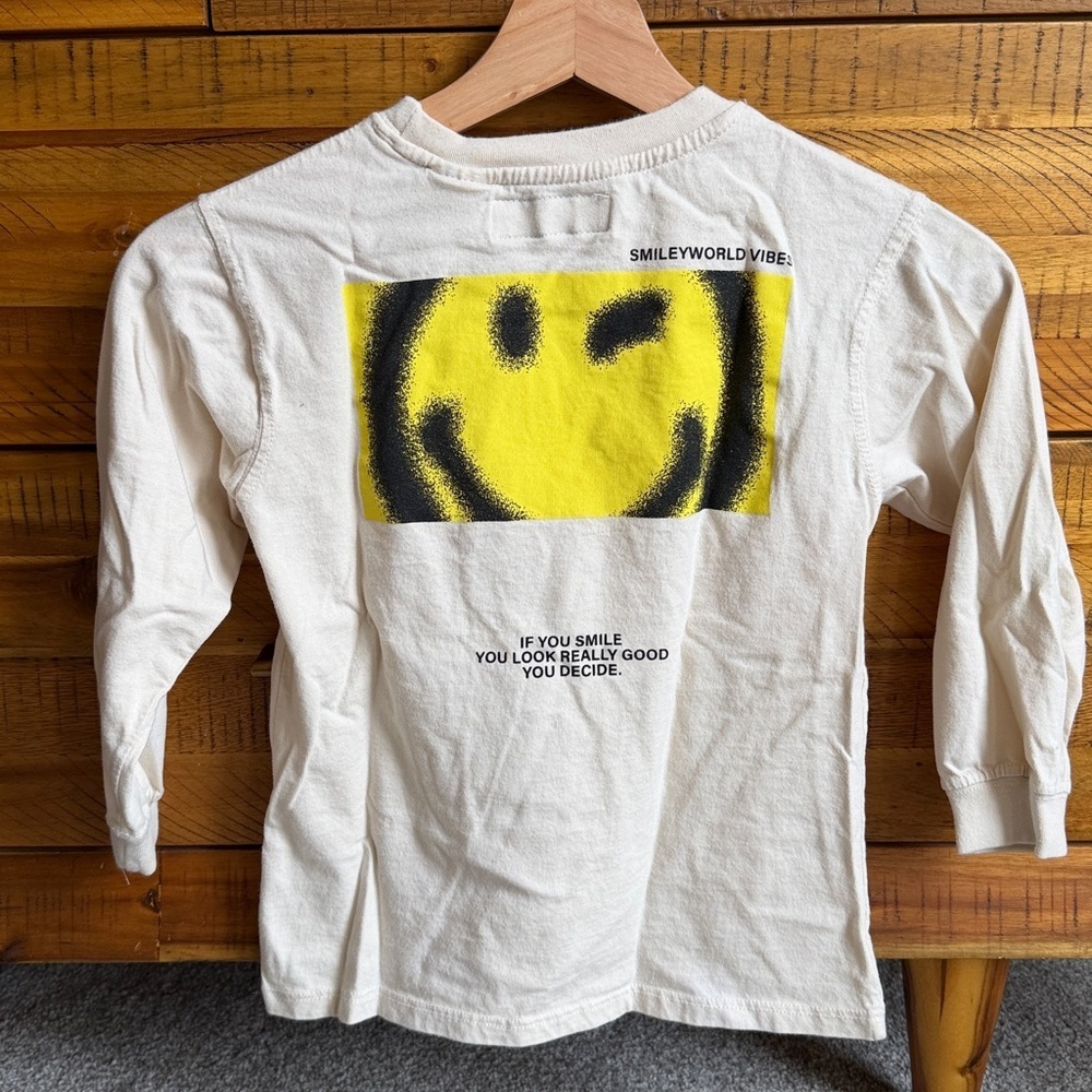 Zara Boy’s Cream Long-Sleeve Kids Tee - Picture 2 of 3